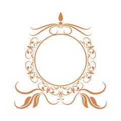 elegant frame heraldry ornate decoration element color vintage vector illustration