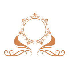 elegant frame heraldry ornate decoration element color vintage vector illustration
