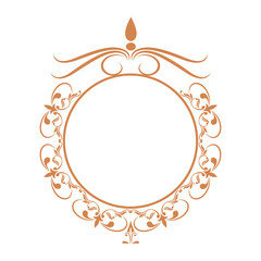 elegant frame heraldry ornate decoration element color vintage vector illustration