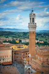 Siena bell tower - obrazy, fototapety, plakaty