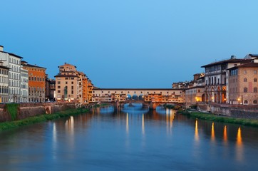 Naklejka na ściany i meble Florence Ponte Vecchio dusk