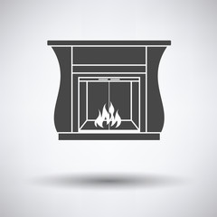 Fireplace with doors icon
