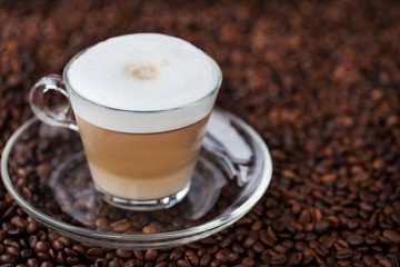 Cup of fresh hot latte