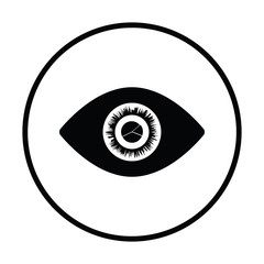 Eye with market chart inside pupil icon