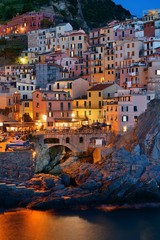 Obraz premium Manarola in Cinque Terre night