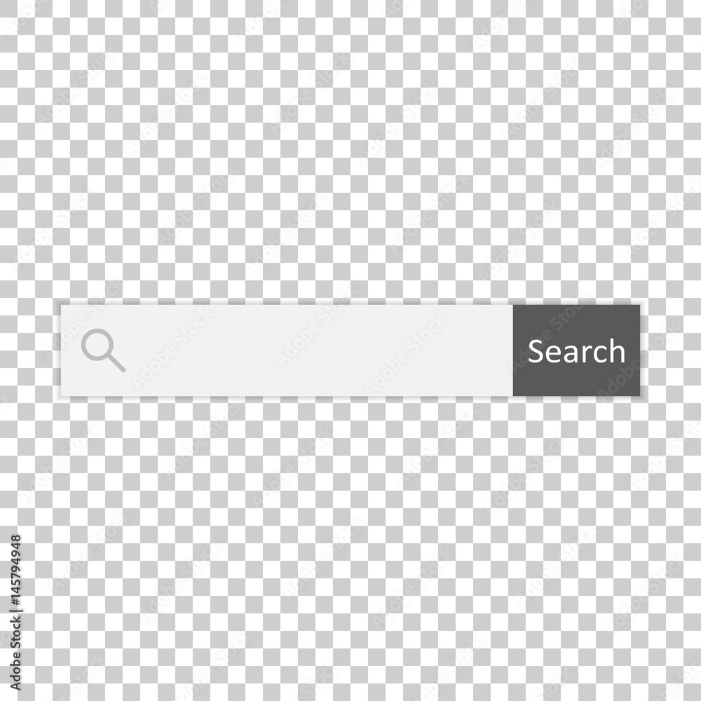 Poster search bar field. vector interface element with search button. flat vector illustration on isolated 
