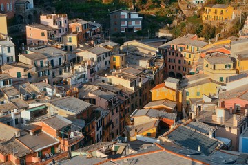 Fototapeta premium Vernazza Cinque Terre aerial