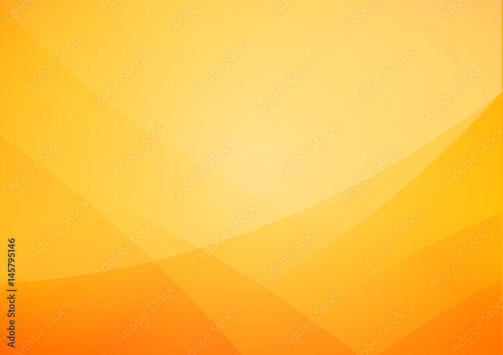 Wall mural abstract yellow and orange warm tone background with simply curve lighting element vector eps10