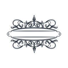 classic signboard swirls decoration template vector illustration