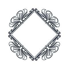 classic frame polygon crest heraldic decoration blank vector illustration