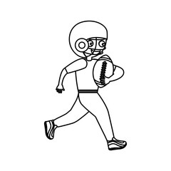 little boy playing american football vector illustration design