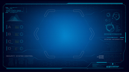 Futuristic Cyber technology abstract background with dotted circle HUD Head Up Display panel Vector illustration 001