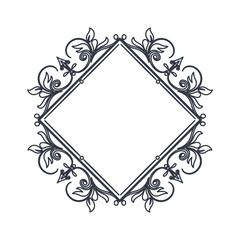 classic frame polygon crest heraldic decoration blank vector illustration