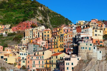 Fototapeta na wymiar Manarola buildings in Cinque Terre