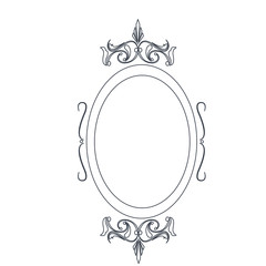 retro oval frame classic ornate element line design vector illustration