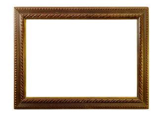 Wooden picture frame. Isolated over white