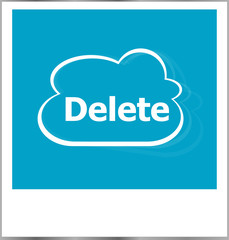photo frame with delete word, internet concept