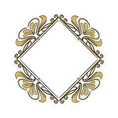 vintage frame geometric decoration heraldry blank vector illustration