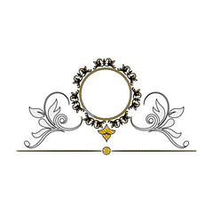 vintage round swirl flourish decoration frame royal image vector illustration