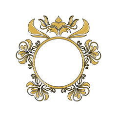 vintage round swirl flourish decoration frame royal image vector illustration