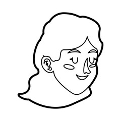 cartoon face woman girl female line image vector illustration