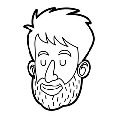 face man male bearded character image vector illustration