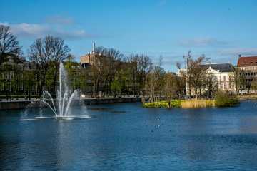 building in Netherlands Europe in the afternoon with a cloudy sky