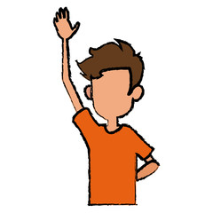 cartoon boy young character image vector illustration