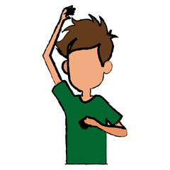Fototapeta premium cartoon boy young character image vector illustration