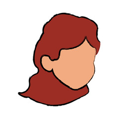 cartoon face woman girl female line image vector illustration