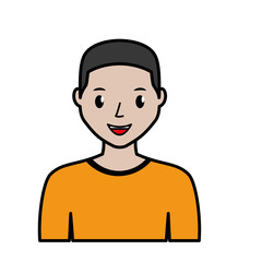 happy man cartoon icon over white background. colorful design. vector illustration