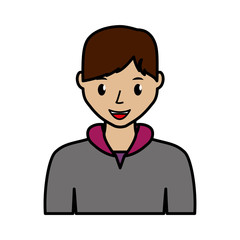 happy man cartoon icon over white background. colorful design. vector illustration