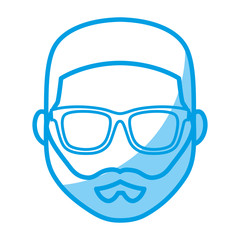 Obraz na płótnie Canvas hipster man with glasses icon over white background. vector illustration