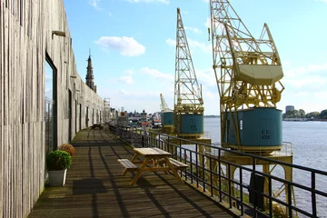 Gardinen Alte Ladekräne im Hafen von Antwerpen © Pixel62