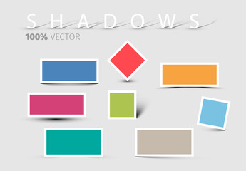 White-Bordered Shape Elements with Drop Shadow