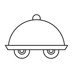 tray server with wheels isolated icon vector illustration design