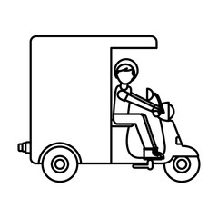 motorcycle delivery vehicle icon vector illustration design