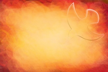 Holy Spirit, Pentecost or Confirmation symbol with a dove, and bursting rays of flames or fire. Abstract modern religious digital illustration background