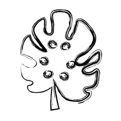 tropical leaf icon over white background. vector illustration