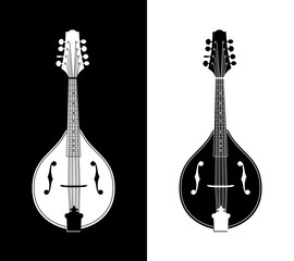 Flat Detailed Vector Illustration of Mandolins