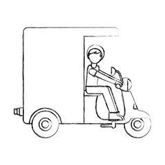 motorcycle delivery vehicle icon vector illustration design