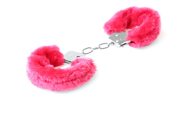 Handcuffs on white background