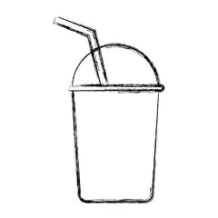 glass with straw icon vector illustration design