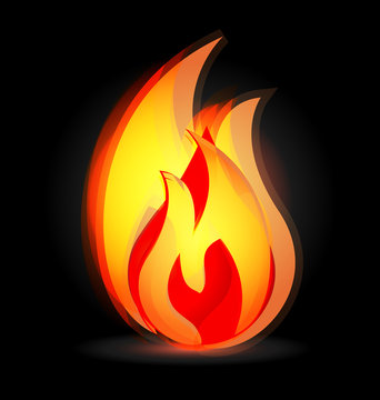 Flames burning in vivid colors logo vector