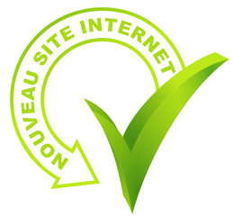 nouveau site internet sur symbole validé vert
