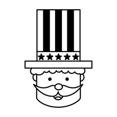 uncle Sam character icon vector illustration design