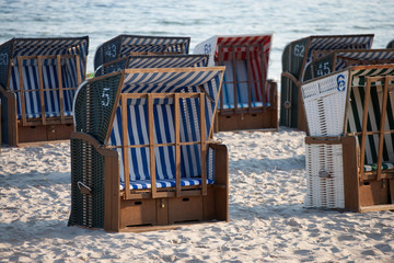Kosze na plaży w Ustce. © Agnieszka Rodowicz
