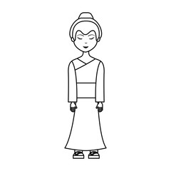Fototapeta premium japanese geisha character icon vector illustration design