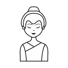 japanese geisha character icon vector illustration design