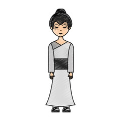 japanese geisha character icon vector illustration design